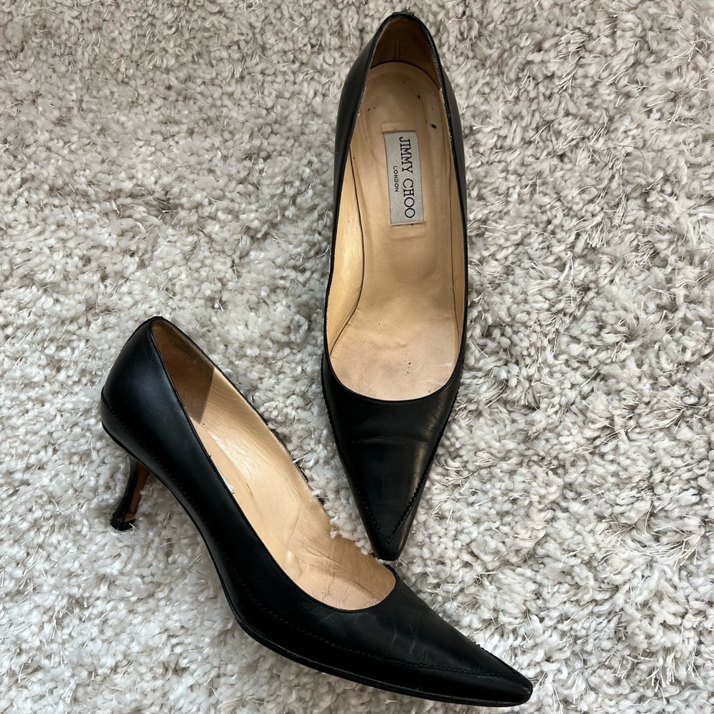 Jimmy Choo Black Leather Pumps